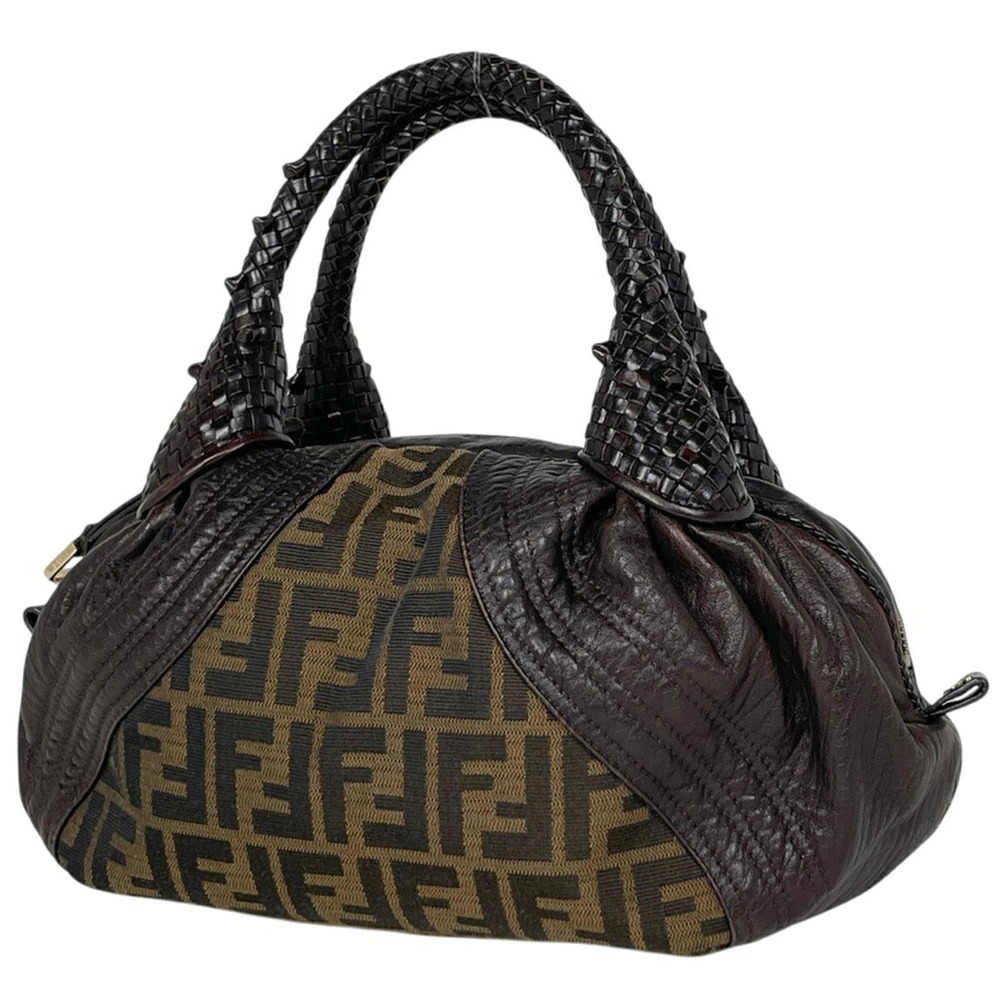 Fendi Zucca Spy Bag Handbag Canvas Brown